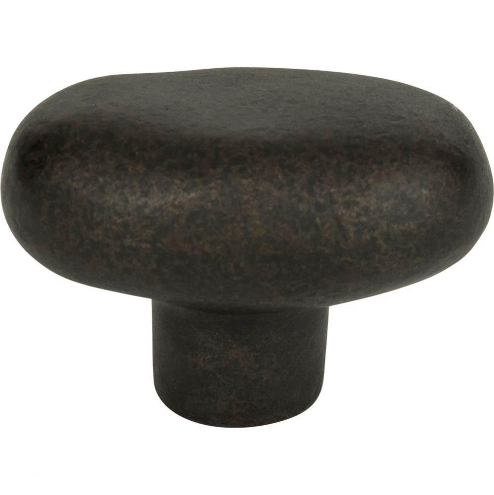 Distressed Oval Knob 1 11/16 Inch Oil Rubbed Bronze