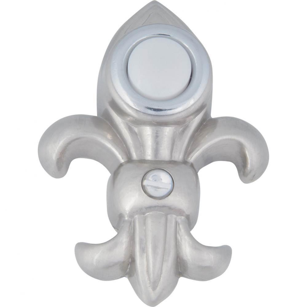 Fleur de lys Door Bell  Brushed Nickel