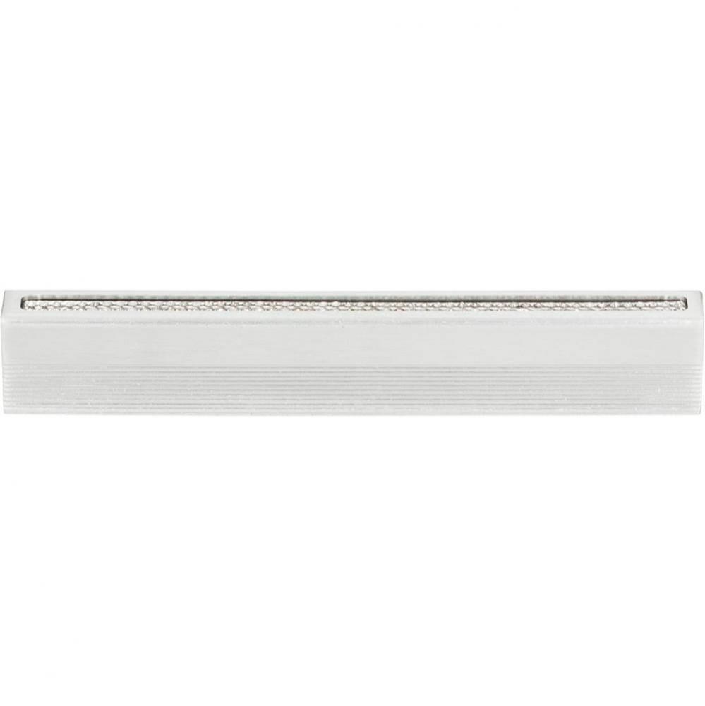 Crystal Inset Thin Pull 3 3/4 Inch (c-c) Matte Chrome