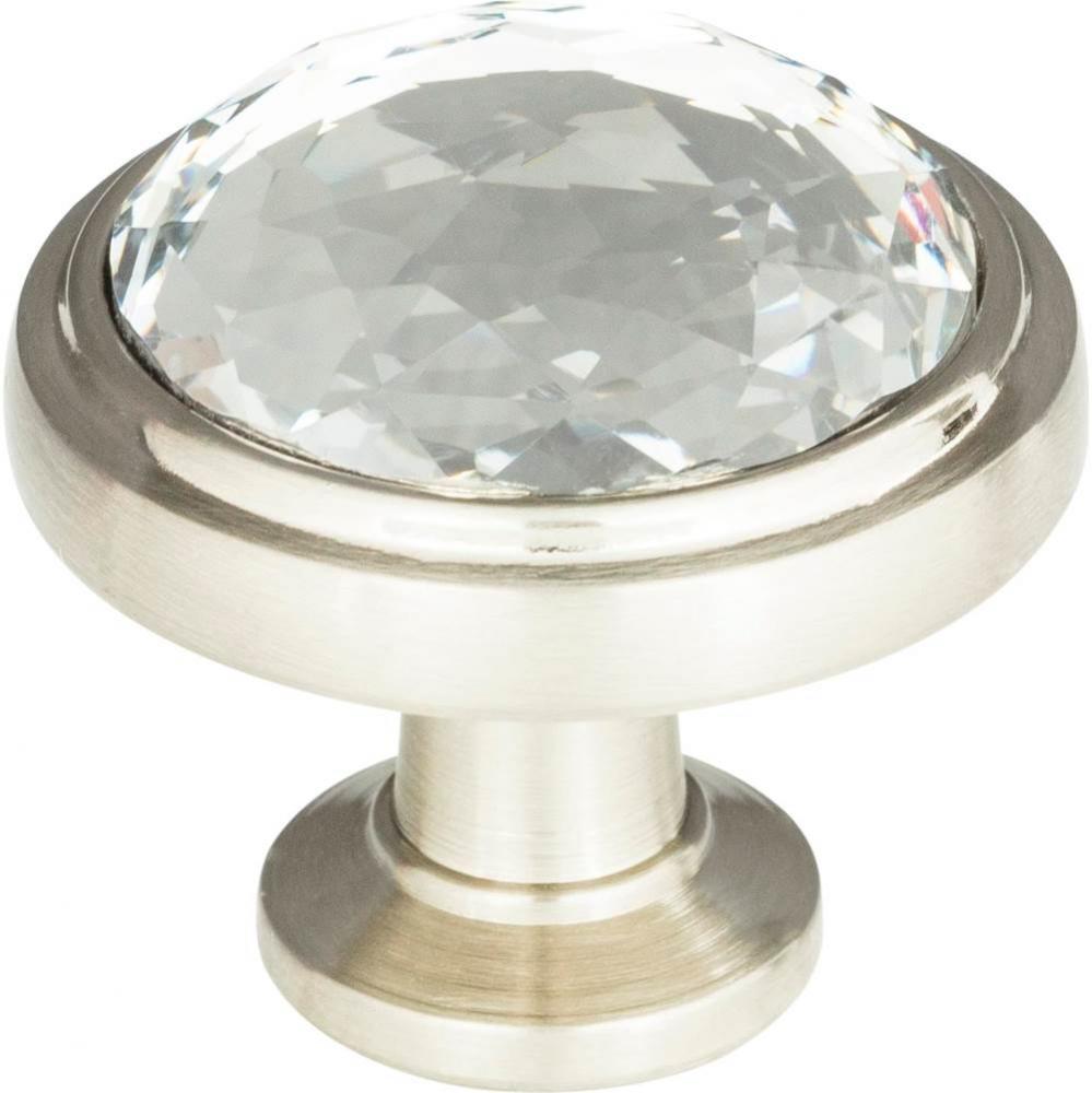 Legacy Crystal Round Knob 1 5/16 Inch Brushed Nickel