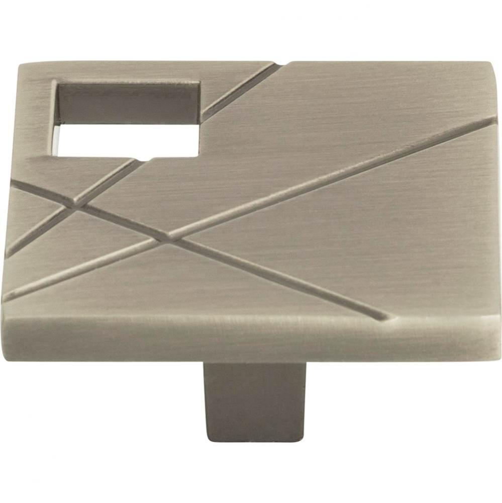 Modernist Right Square Knob 1 1/2 Inch Brushed Nickel
