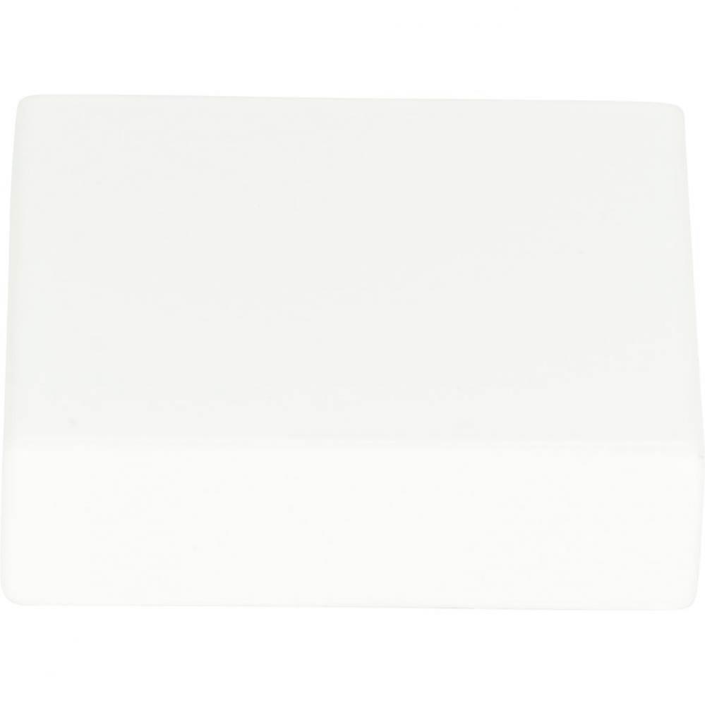 Thin Square Knob 1 1/4 Inch High White Gloss