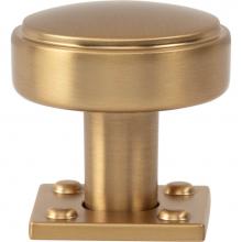Atlas A540-WB - Benning Knob With Backplate 1 1/4 Inch (1 Inch Backplate) Warm Brass