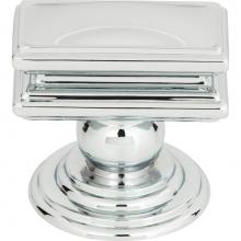 Atlas 377-CH - Campaign Rectangle Knob 1 1/2 Inch Polished Chrome