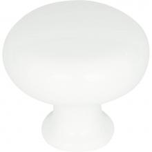 Atlas A819-WG - Round Knob 1 1/4 Inch High White Gloss
