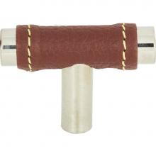 Atlas 288-OW-CH - Zanzibar Brown Leather Knob 1 7/8 Inch Polished Chrome