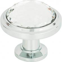 Atlas 343-CH - Legacy Crystal Round Knob 1 5/16 Inch Polished Chrome