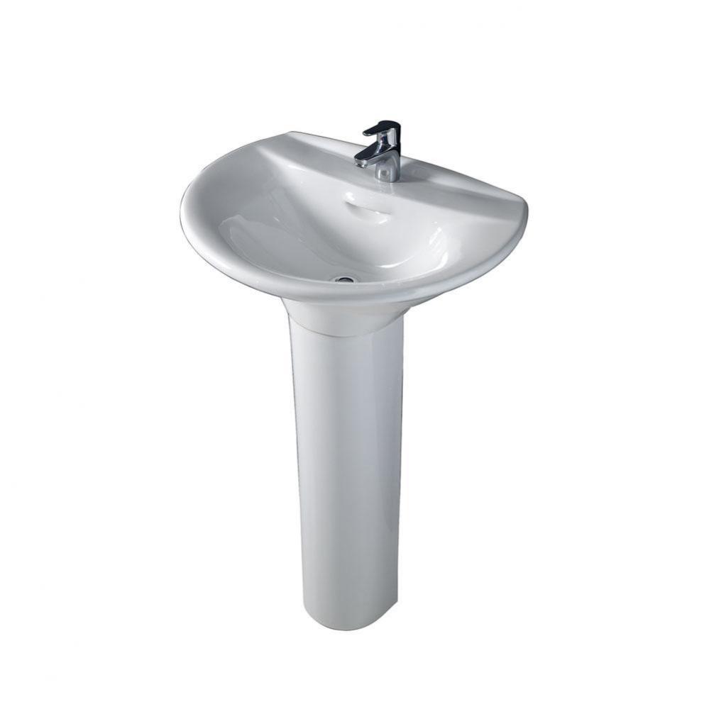 Venice 650 Pedestal Lavatory1-hole, White