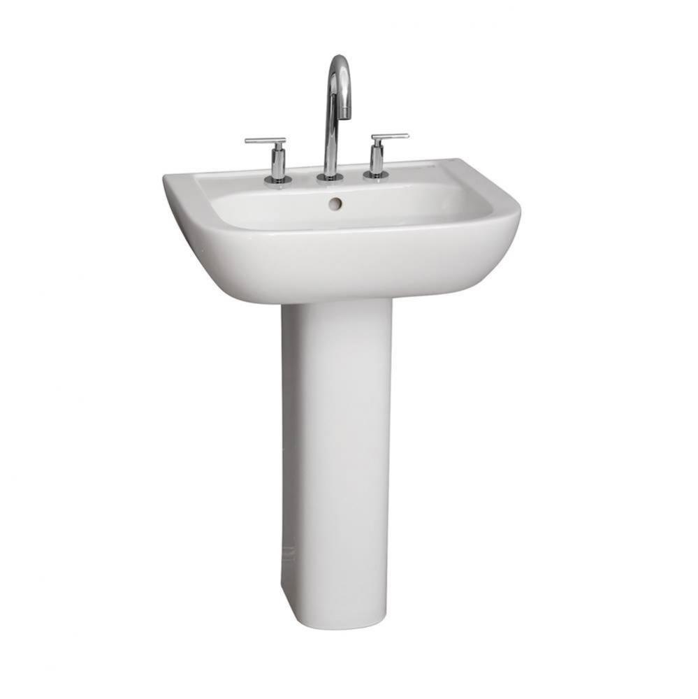 Caroline 550 Pedestal LavatoryWhite-8'' Widespread