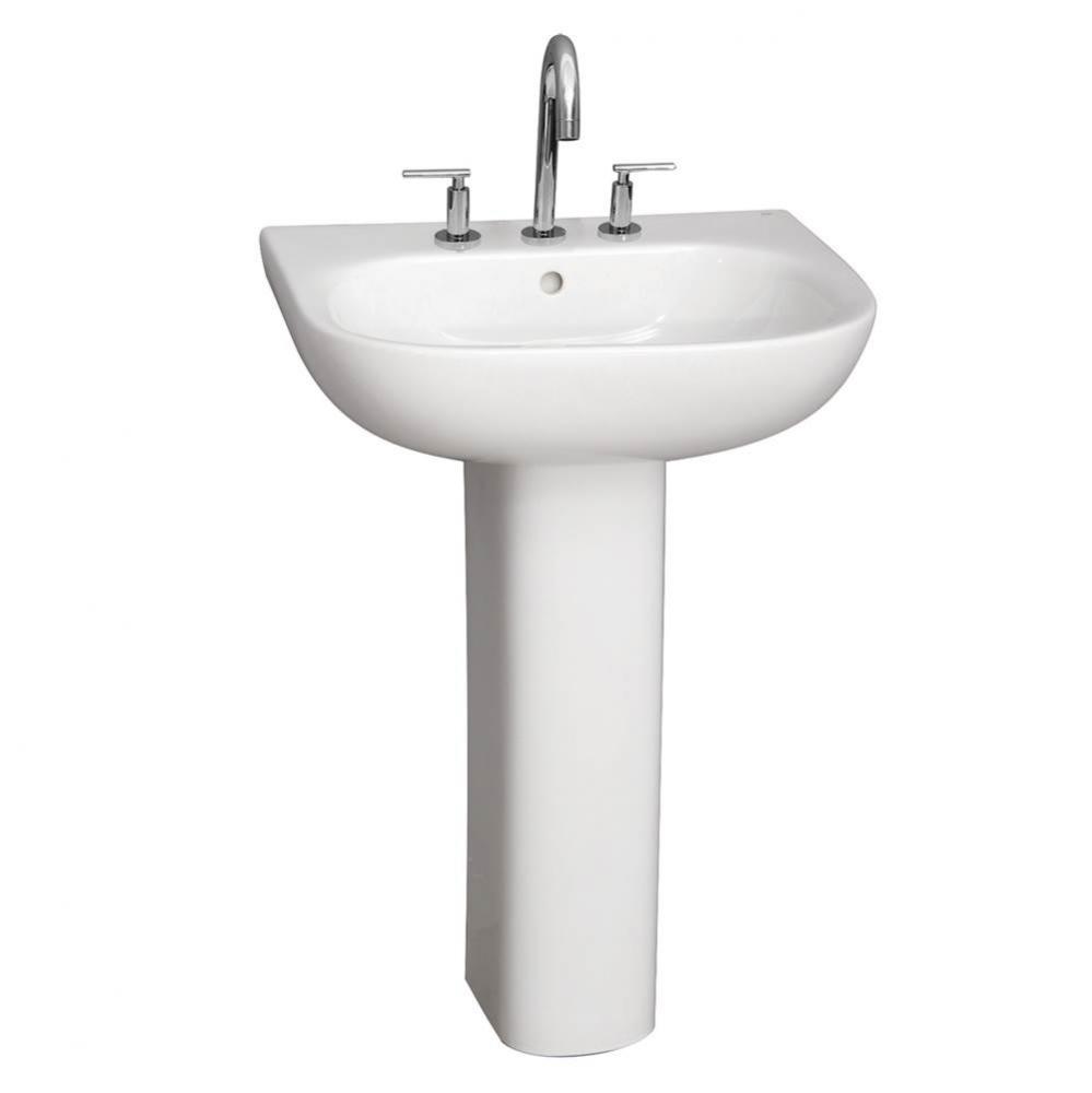 Tonique 450 Pedestal Lavatory,White-8'' Widespread