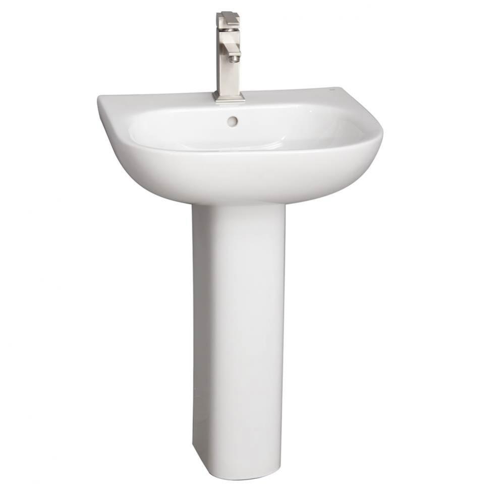 Tonique 550 Pedestal Lavatory,White-1 hole