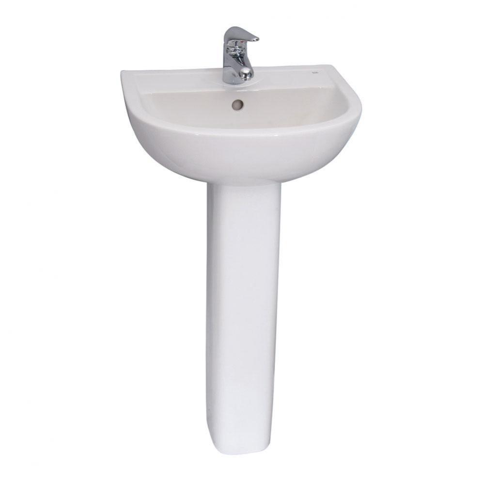 Compact 500 Pedestal Lavatory1-Hole, White