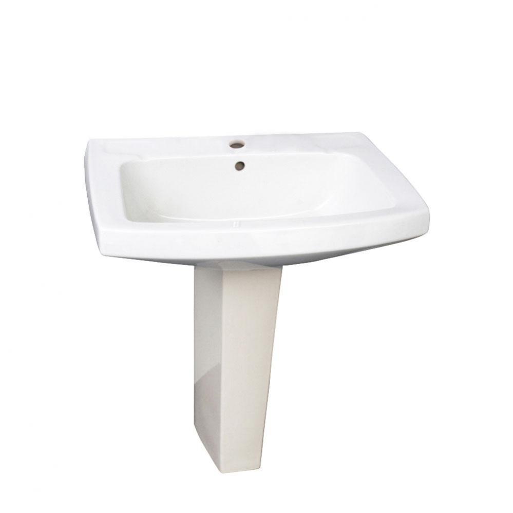 Galaxy 28'' Ped Lav - White1 Faucet Hole