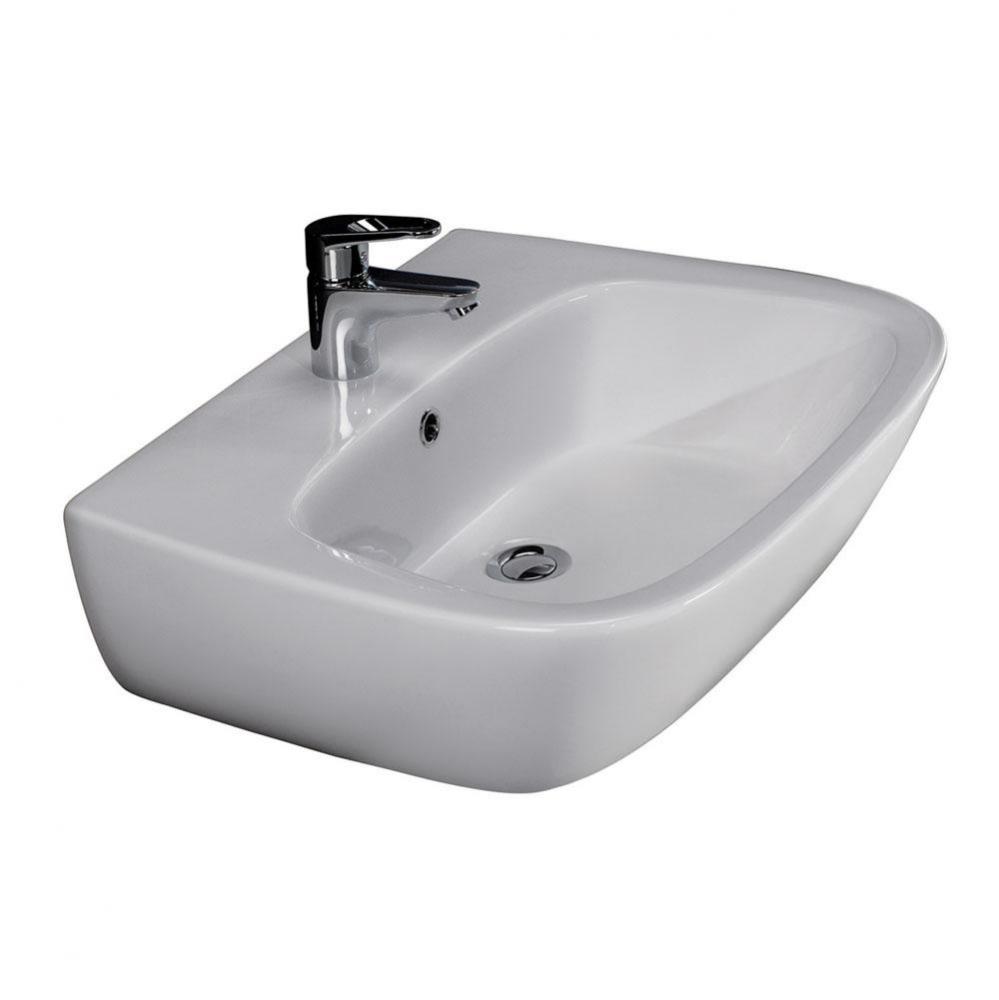 Elena 450 Wall-Hung Basin1 hole, White