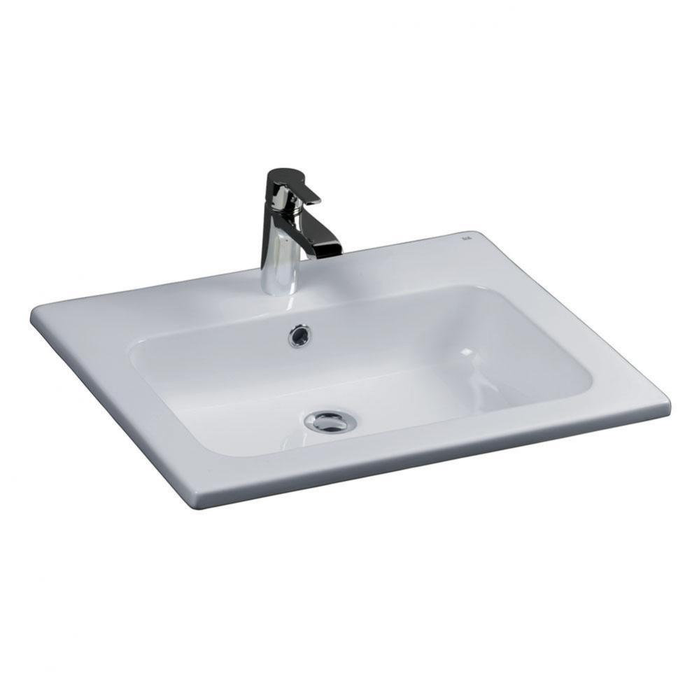 Cilla 24'' Drop-In Basin1 Hole, White