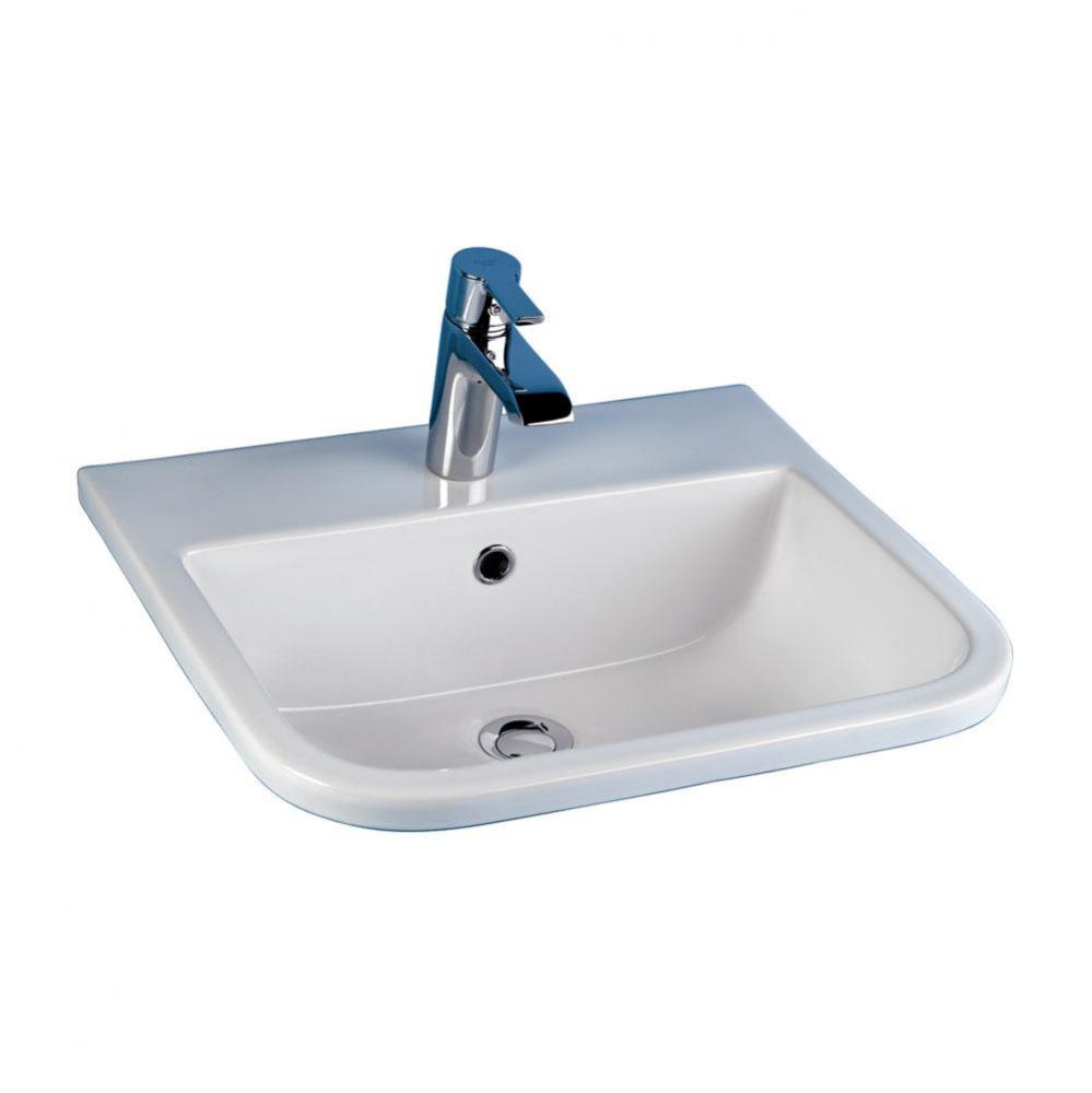 Series 600 20'' Drop-In Basin1 Hole, White