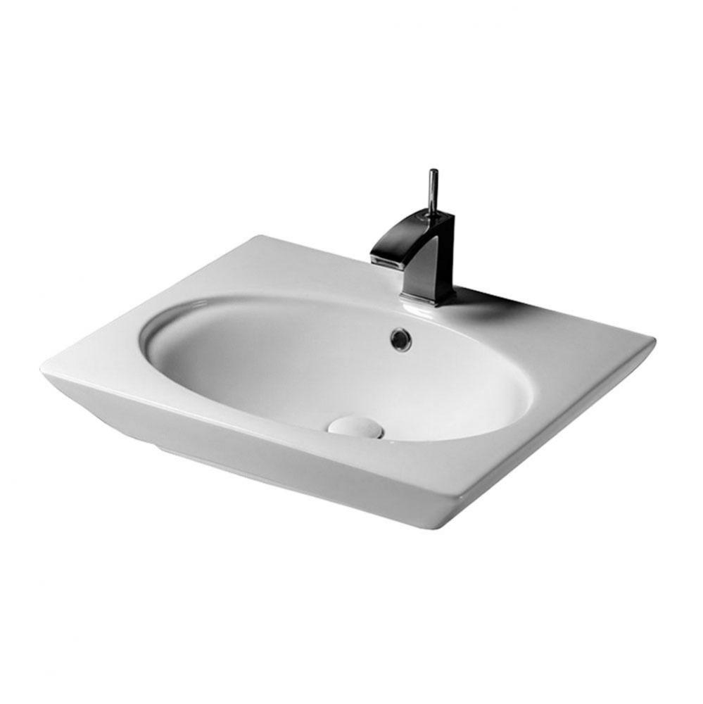 Opulence Above Counter Basin23'', White,Oval Bowl,1-hole