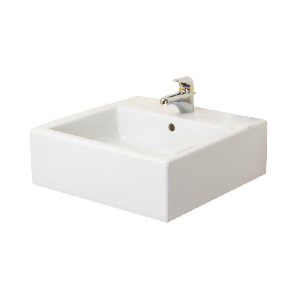 Patricia Square Vessel, One Hole,  White