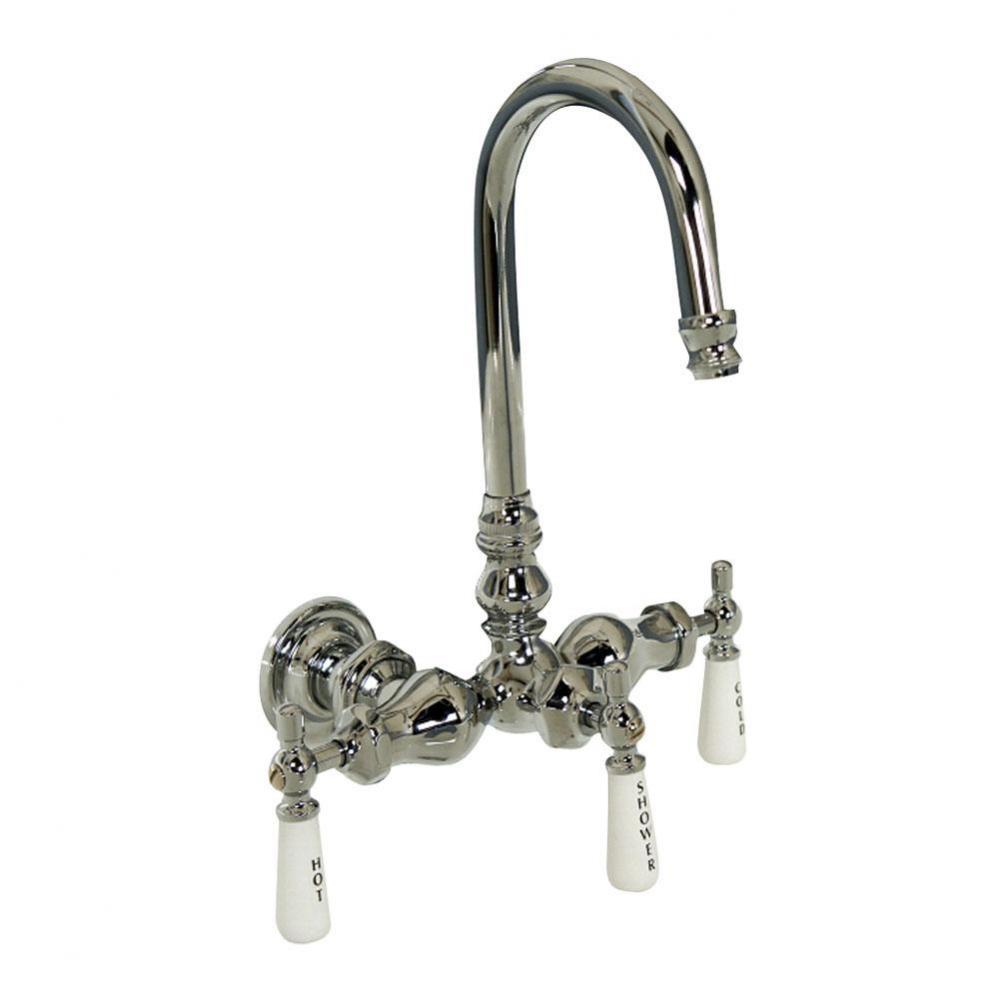 Leg Tub Diverter w/Porcelain Lever Hdles, Acry Tub, Chrome