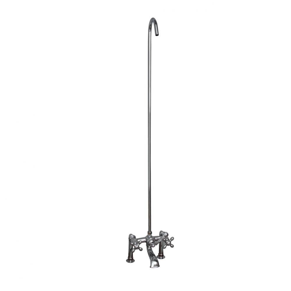 Elephant Spout, 6'' Mts, Cross Hdle, 62'' Riser, Pol Chrome