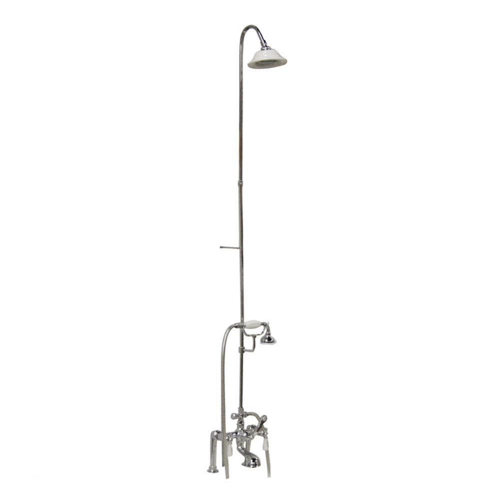 Elephant Spout, Riser, Showerhead, Lvr Hdle, Chrome