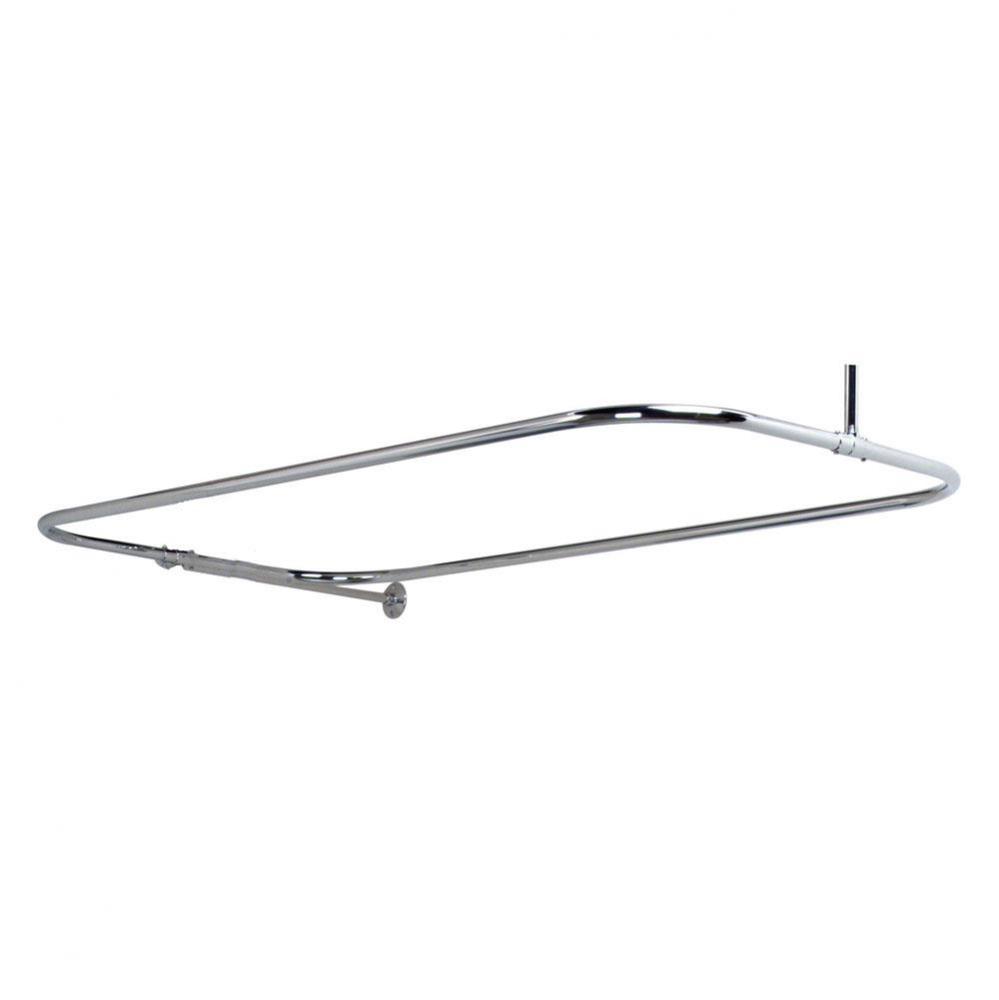 Rectangular Shower Rod, w/Side Sprt, 48 x 24'', Polish Chrome