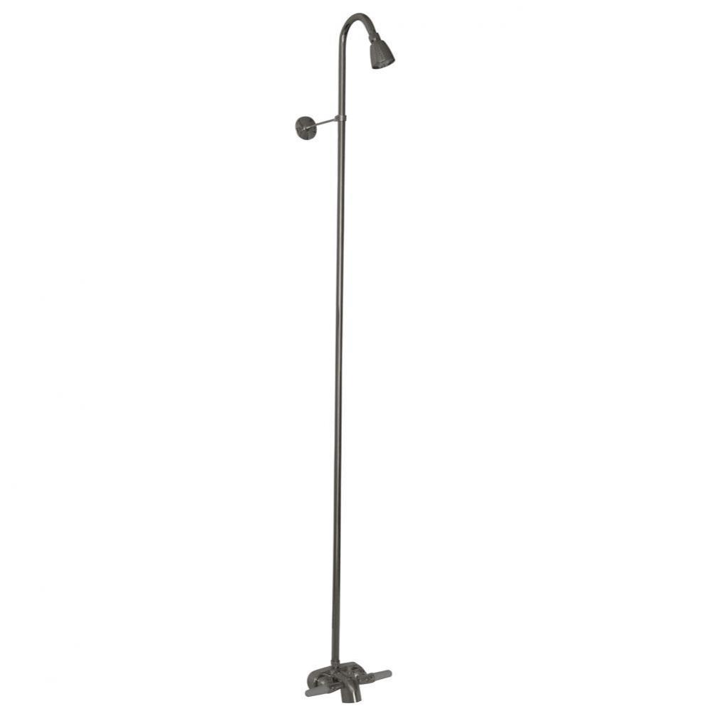 Diverter Bathcock w/Riser and Showerhead, Polished Chrome