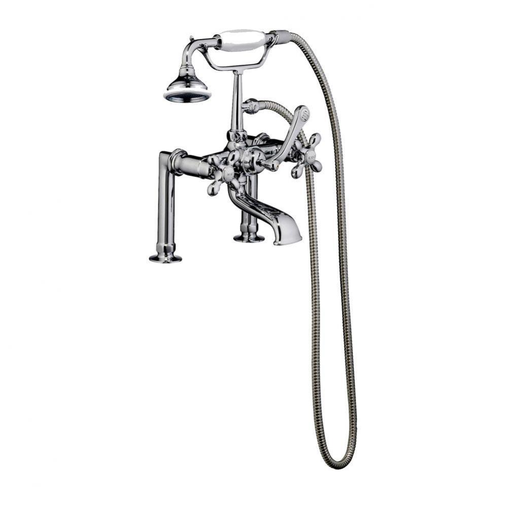 Elephant Spout Hand Shwr, 6'',  Mounts, Cross Hdls, Pol Chrme