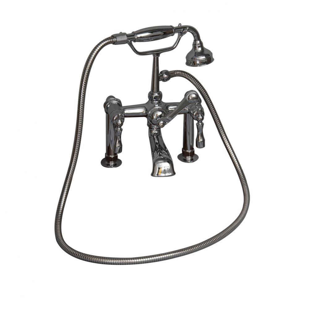 Elephant Spout,HndShwr,60''HoseMounts, Metal Lever Hdls, CP