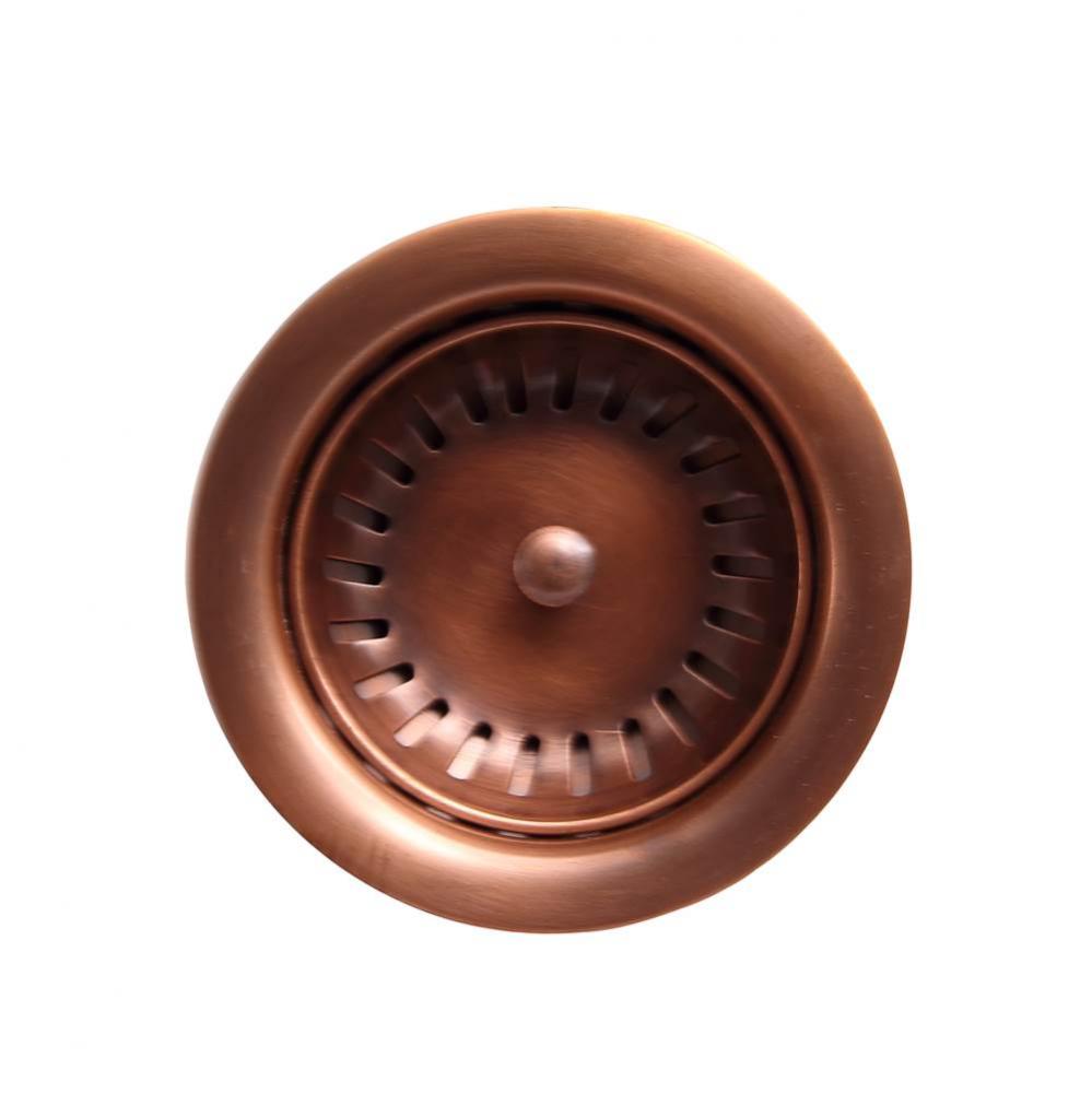 3 1/2'' Solid Copper Drain withStrainer Basket, Copper