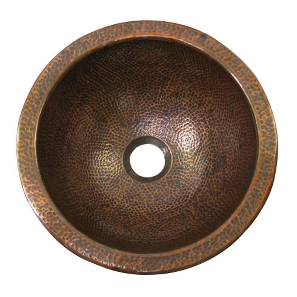 Aldwyn Round Undermount Basin, Hammered Antique Copper