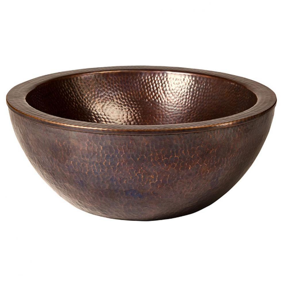 Boone 16'' Round VesselHammered Antique Copper