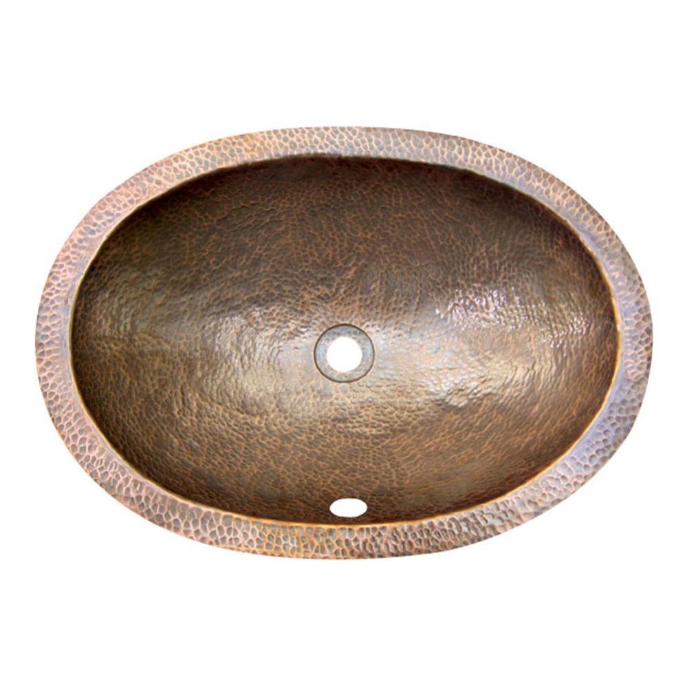 Forster Oval Undermount Basin, Hammered Antique Copper