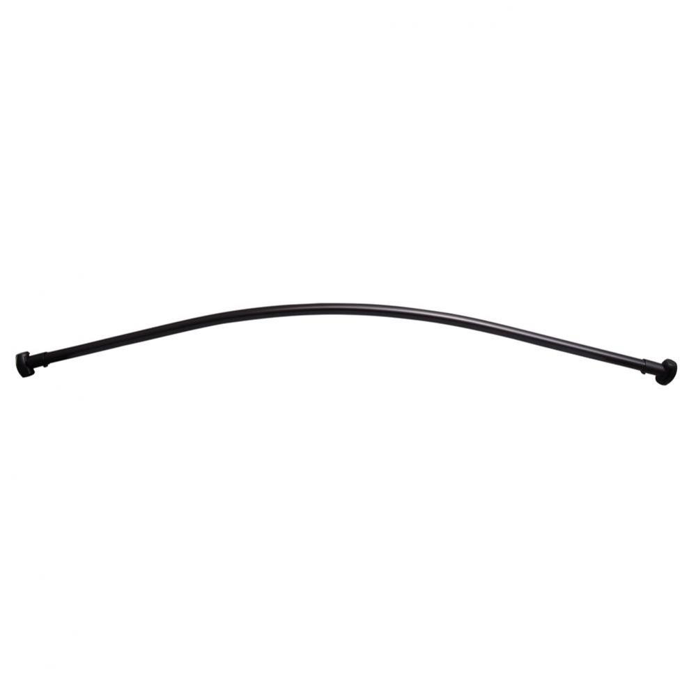 Curved 60'' Shower Rod w/Flange Black