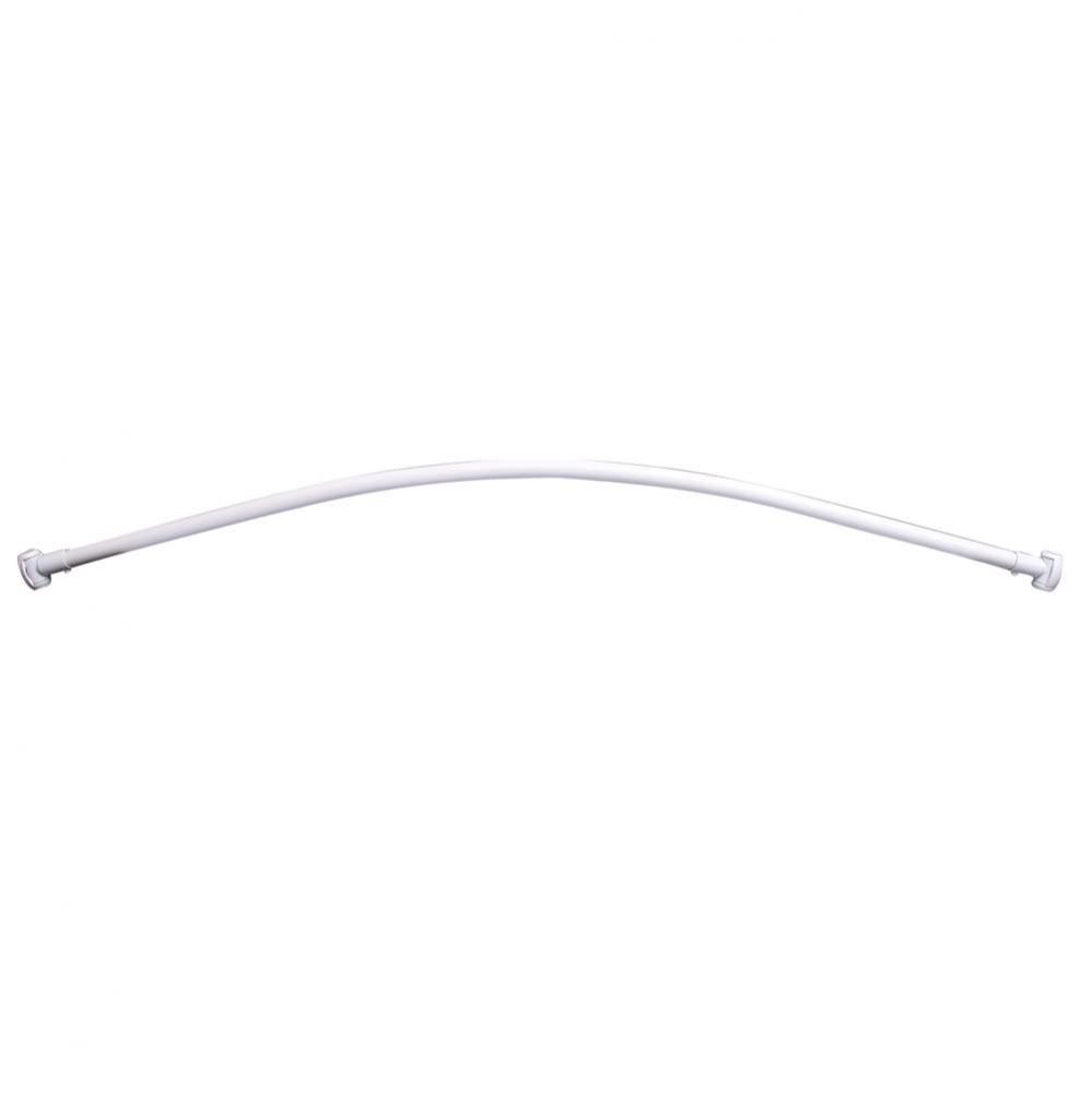 Curved 60'' Shower Rod w/FlangeWhite