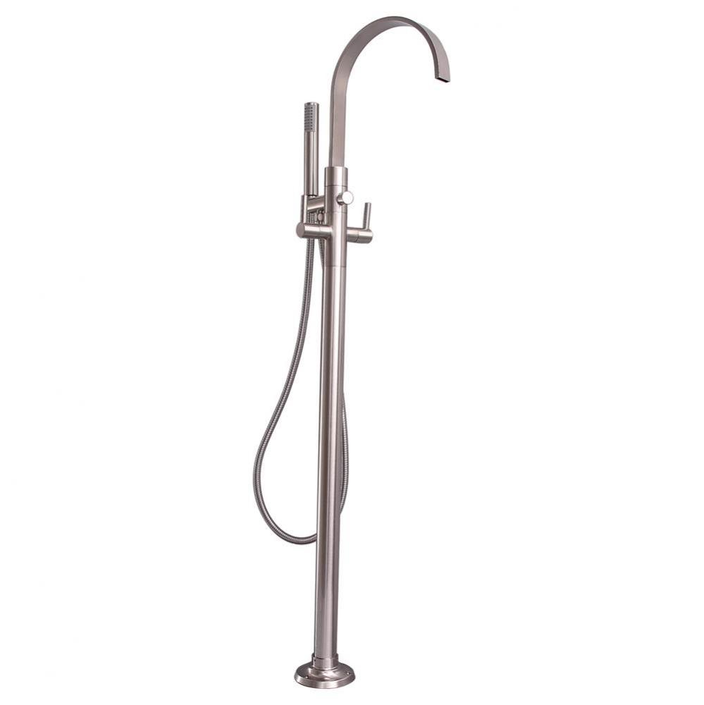 Dixville Freestanding Faucet with Metal Lever handles, BN