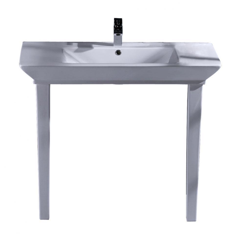 Opulence Console 39-1/2'', RectBowl, 1-hole, White