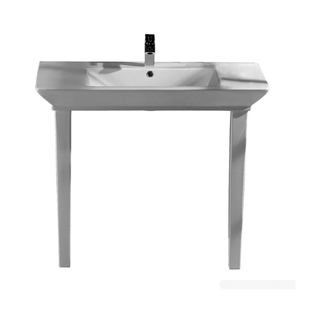 Opulence Console 39-1/2'', RectBowl, 8'' WS, White