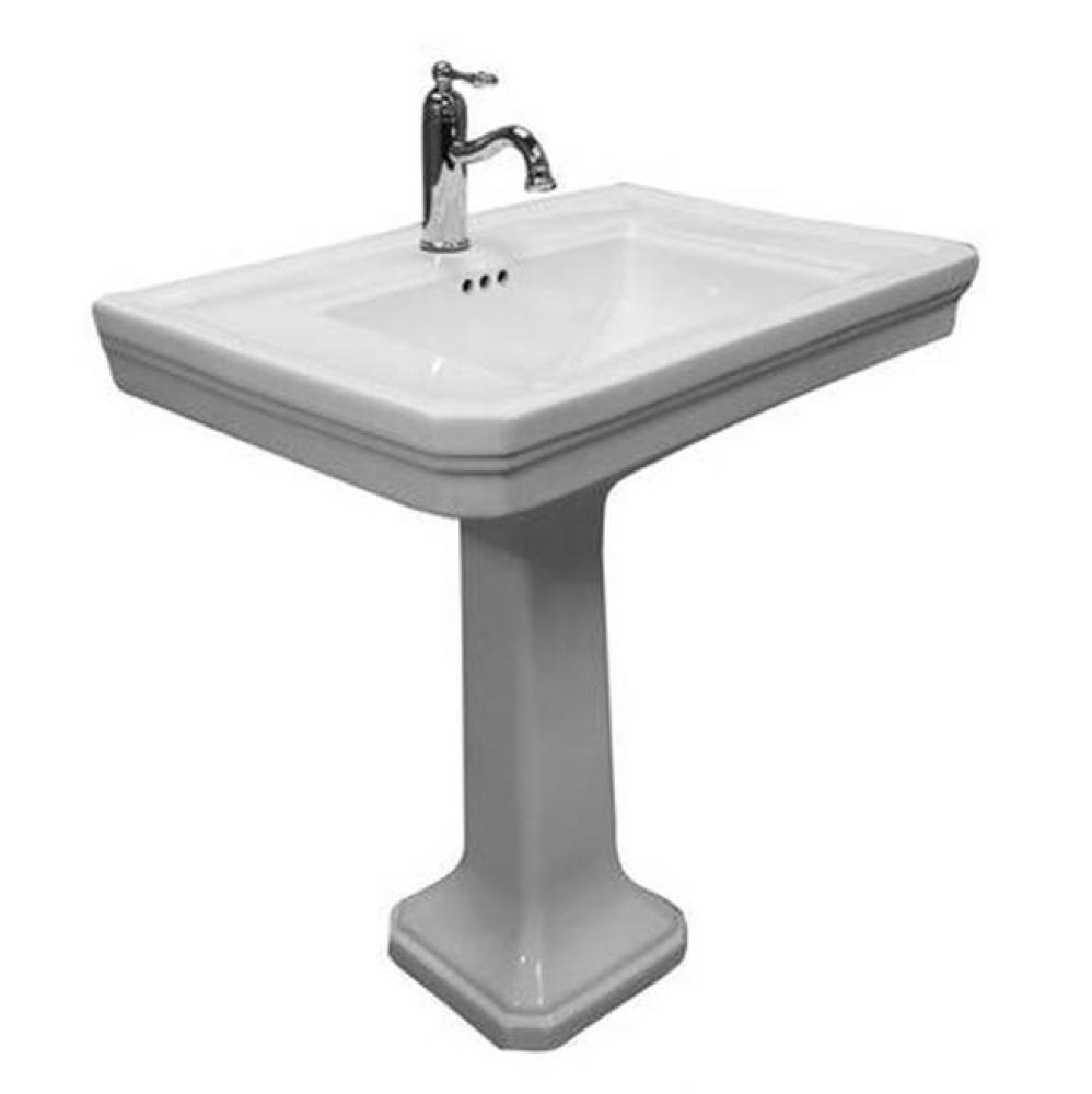 Drew 770 Pedestal 4'' cc faucet Hole, Overflow, White