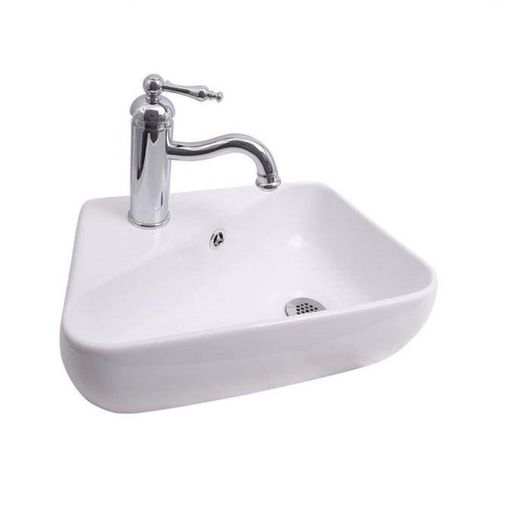 Coco 17'' Wall Hung Basin withOverflow, White