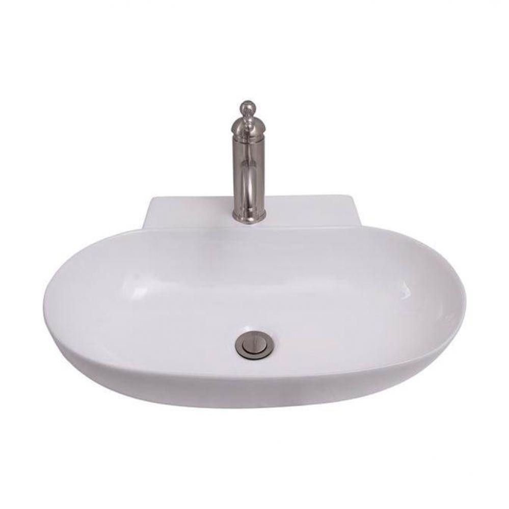Leith 22''  Wall Hung Basin,1 faucet hole. White