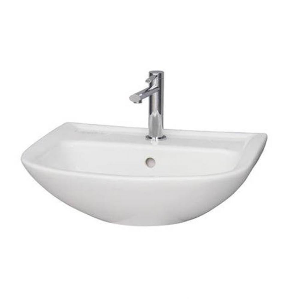 Lara 510 Wall Hung Basin1 faucet hole, White