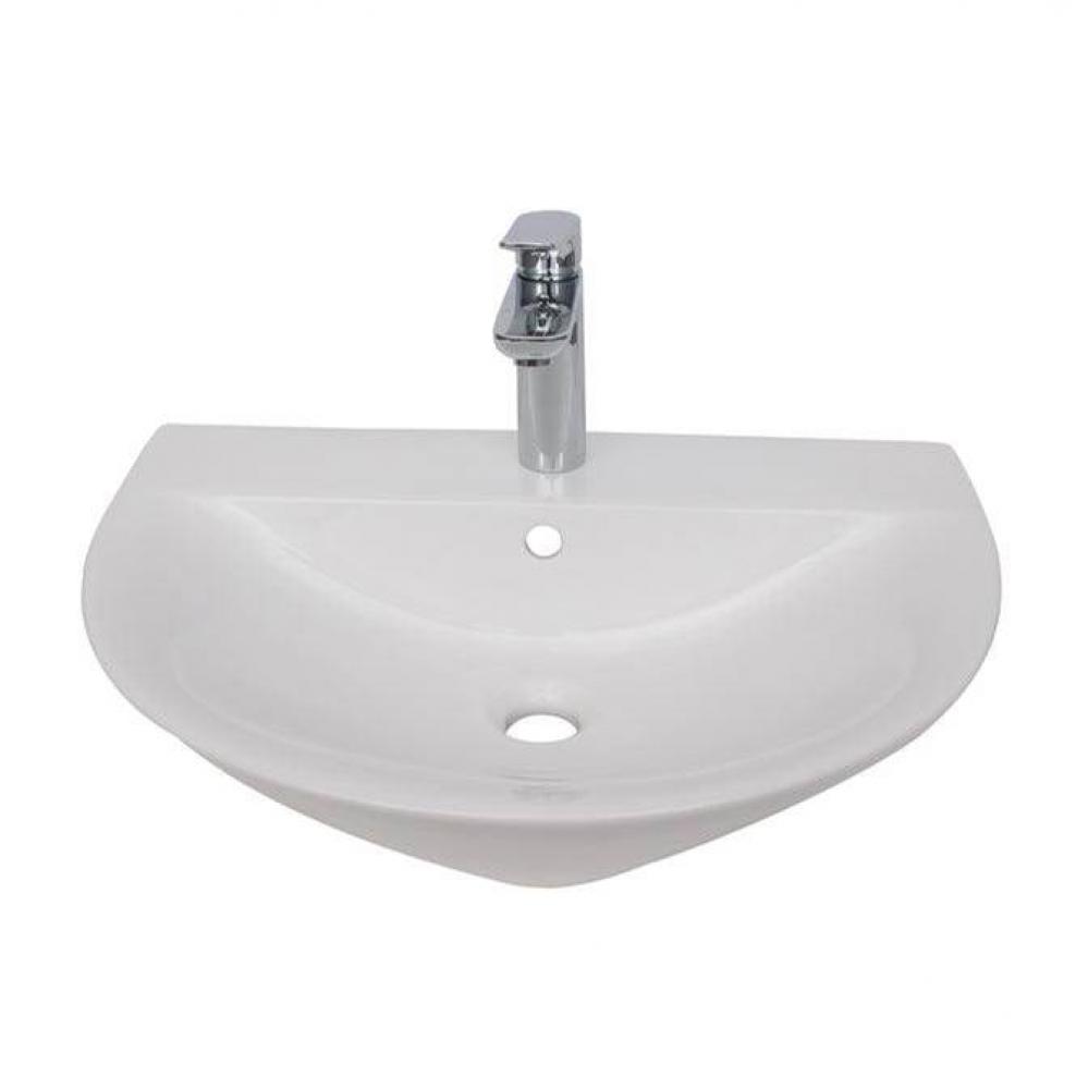 Morning 600 Wall Hung Basin,1-Facuet Hole, White