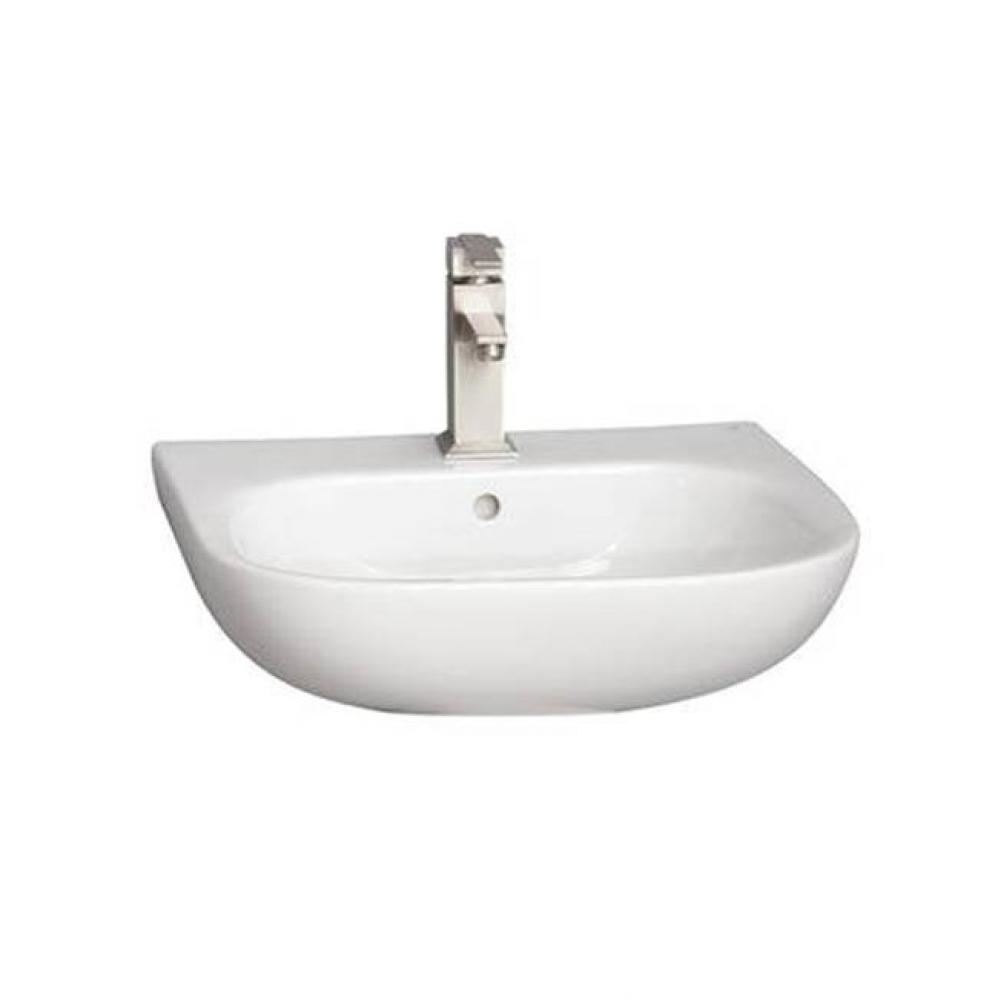 Tonique 550 Wall Hung Basin1 faucet hole, White