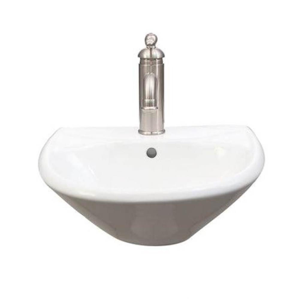 Gair Wall Hung Basin1 faucet hole, White