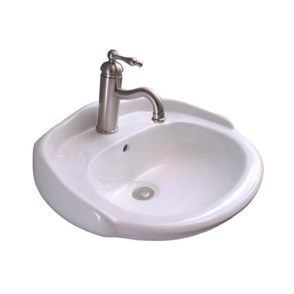 Arianne 19'' Wall Hung w/OF1 Faucet Hole, White