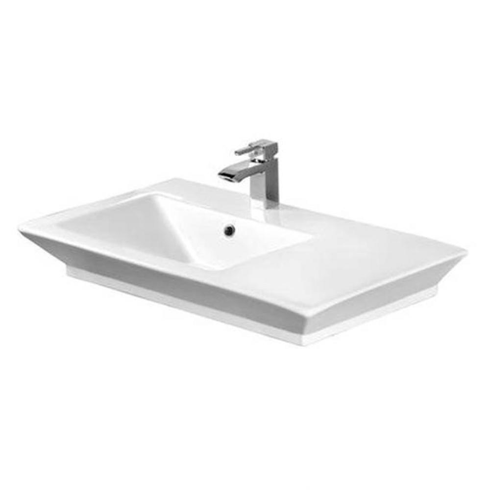 Opulence Above counter Basin31'', White, Rect Bowl, 4'' cc