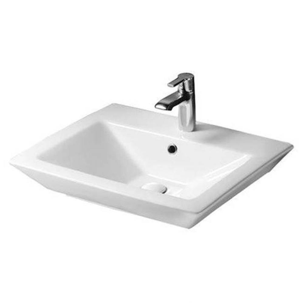 Opulence Above counter Basin23'', White, Rect Bowl, 4'' cc