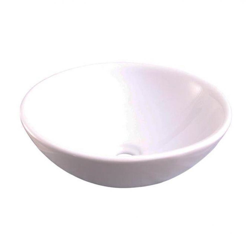 Decker Above Counter Basin15-3/4'' Oval,No Faucet Hole,WH
