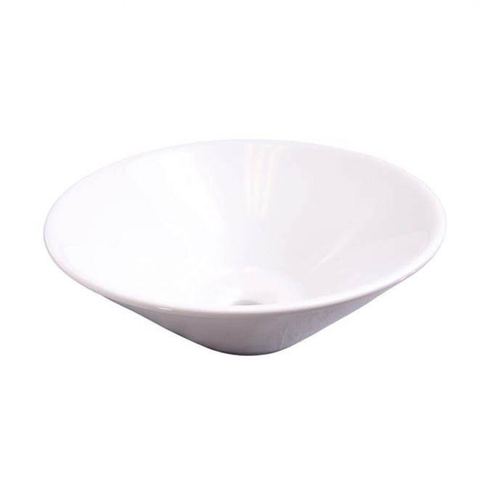 Dana Above Counter Basin 17'',Oval, No Faucet Holes ,White